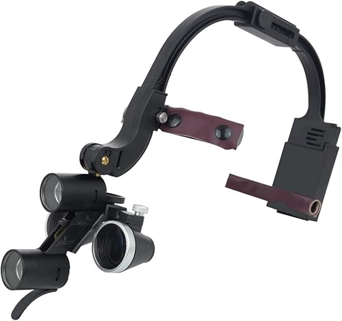 5W Binocular Loupes Glasses Headband Magnifier 2.5X 3.5X Dental Binocular Magnifier LED Head Light Lamp for Magnification Binocular Loupes Dentist Surgical Headlight Lab Equipment (3.5X) - Poueer