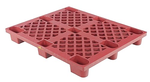 Vestil SKID-20 Plastic Skid, 3300 lbs Capacity, 39-1/8' Length, 46-7/8' Width, 5-1/2' Height, Red - Poueer