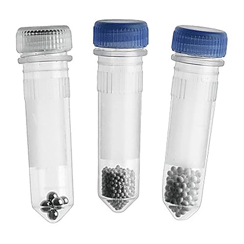 Benchmark D1034-28 Prefilled Beads, Stainless Steel, Acid-Washed, 2.8 mm Diameter, 5 ml Tubes (Pack of 50) - Poueer