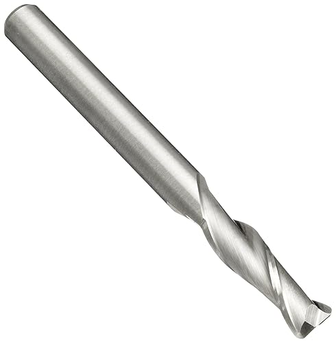 AMG Carbide Corner Radius End Mill, Uncoated (Bright) Finish, 30 Deg Helix, 2 Flutes, 2.5000' Overall Length, 0.2500' Cutting Diameter, 0.25' Shank Diameter, 0.015' Corner Radius - Poueer