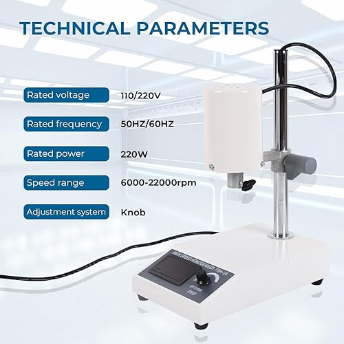 High Speed Homogenizer 8000-20000rpm Adjustable Laboratory Homogonizer w/ 2 Working Heads FSH-2A Mini Homogenizer for Animal & Plant Cell Research, Agriculture, Petroleum Chemical industry, 110V - Poueer