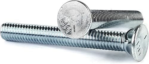 Flat Head Zinc Plated Grade 5 Plow Bolt 3/8'-16 x 3' Qty 100 - Poueer