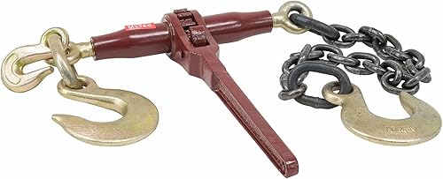 Mytee Products (2 Pack) Ratchet Pro Binder w/ 3/8' Grab & 1/2' Sling Hook, & 2' G8 Chain & 1/2' Sling Hook, 7100 WLL - Poueer