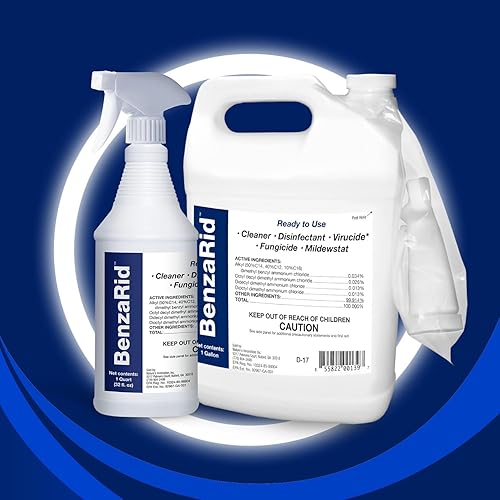 Pro Mold Killer Fungicide Disinfectant including Aspergillus Niger (Black Mold) H5N1 Pack | Multi-Purpose Fungicide, Mildewstat, Disinfectant, Virucide | EPA Reg. 1 Gal + 32 oz. - Poueer
