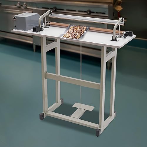 Foot Pedal Heat Sealing Machine 22.83' Plastic Bag Sealing Machine 850W 6 Time Gears Foot Pedal Impulse Sealer 0.6mm Width Foot-pedal Sealer for Industrial, Commercial Use - Poueer
