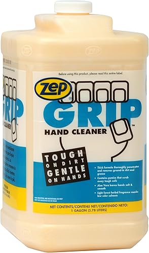 Zep Grip Industrial Pumice Hand Cleaner - 1 Gallon, (Case of 4) 308524 - Heavy Duty Degreaser. Contains Aloe Vera For Soft Smooth Finish - Poueer
