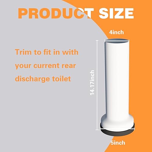 Extension Pipe,14 Inch Hard Extension Pipe Extensions Pipeline Between Toilet and Macerating Pump,Helps Prevent Leakage - Poueer