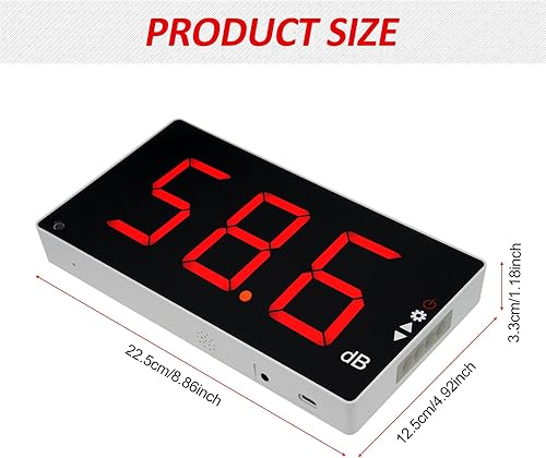 Noise Meter,Sound Level Meter with Large LCD Screen Wall Mounted Digital Sound Level Meter Digital Noise Meter Decibel Monitoring Tester Noise Measuring Instrument 30-130dB Measuring Range with - Poueer