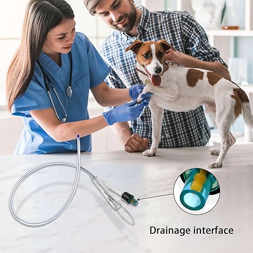 Dog Urinary Catheter – Dual-Lumen Catheter with Metal Guide Wire, Premium Silicone Urinary Catheter for All Dog Breeds (6Fr, Ø 2.0mm, L 32cm)-5PCS - Poueer