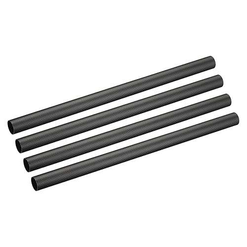 uxcell 4Pcs Carbon Fiber Tubes 25 x 27 x 500mm Matte Surface Rod 3K Roll Wrapped Carbon Round Tubing for RC Airplane Quadcopter Multicopter - Poueer