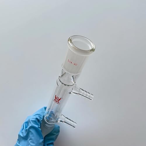 Liebig Condenser, Borosilicate Glass Liebig Condenser with 24/40 Joints, 400mm Jacket Length & 10mm Glass Hose Connection, Lab Glassware - Poueer