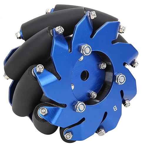 Mecanum Wheels, Left Mecanum Wheel Robot Metal Wheel 4in Mecanum Wheel Left Aluminum with TPU Rubber Rollers Industrial Robot Accessories - Poueer