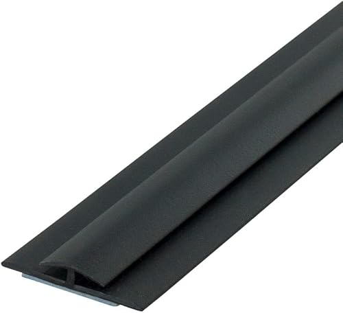 Outwater Plastic H Channel Fits Material 1/16 Inch Thick Black Styrene Divider Moulding with Adhesive 8 Foot Length Pro Pack (Pack of 5, 40 Feet Total) - Poueer