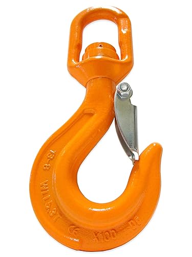 5 Ton X100 Alloy Swivel Bearing Hoist Hook with Latch Load Rotation Device - Poueer