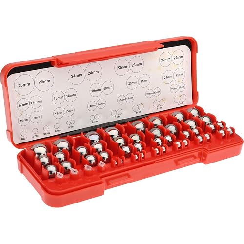 SPI 10-194-9 Precision Chrome Steel Metric Gage Ball Set: 25 Pairs, 1mm to 25mm - Poueer