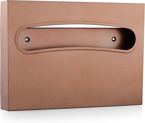 Toilet Seat Cover Dispenser - Enhanced Anti-Fingerprint Coating, HighQuality Stainless Steel, Wall-Mounted for Commercial Bathrooms - Holds 250 Seat Covers - Gold - Poueer