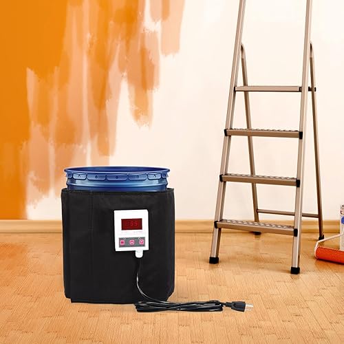 5 Gallon Honey Bucket Heater, 110v 400w Honey Bucket Blanket Pail Heater with Temperature Control 68-230℉, Adjustable Honey Electric Bee Blanket with Fixed Thermostat - Poueer