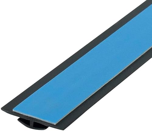 Outwater Plastic H Channel Fits Material 1/16 Inch Thick Black Styrene Divider Moulding with Adhesive 8 Foot Length Pro Pack (Pack of 5, 40 Feet Total) - Poueer