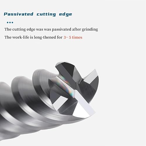 2PCS 1/2'' Carbide Square End Mill Bits Set, Milling Bits Cutter 1/2 Carbide End Mills for Alloy Steels/Hardened Steels, HRC 45 Deg Single End 4 Flute AlTiN Coating (2PCS 1/2in) - Poueer