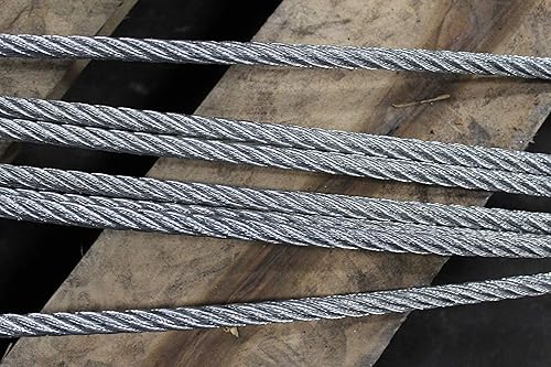 Two Leg Wire Rope Sling | 1.7 Ton Vertical Rated Capacity | Heavy-Duty Thimble-to-Thimble | 5/16' Dia. | 3' Length | EIPS 6x25 IWRC | Hanes Supply (HSI) Heavy Duty Rigging Cable - Poueer