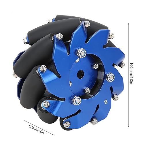 Mecanum Wheels, Left Mecanum Wheel Robot Metal Wheel 4in Mecanum Wheel Left Aluminum with TPU Rubber Rollers Industrial Robot Accessories - Poueer