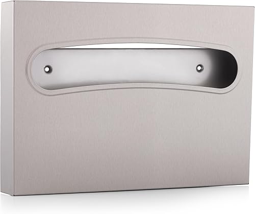 Toilet Seat Cover Dispenser - Enhanced Anti-Fingerprint Coating, HighQuality Stainless Steel, Wall-Mounted for Commercial Bathrooms - Holds 250 Seat Covers - Gold - Poueer