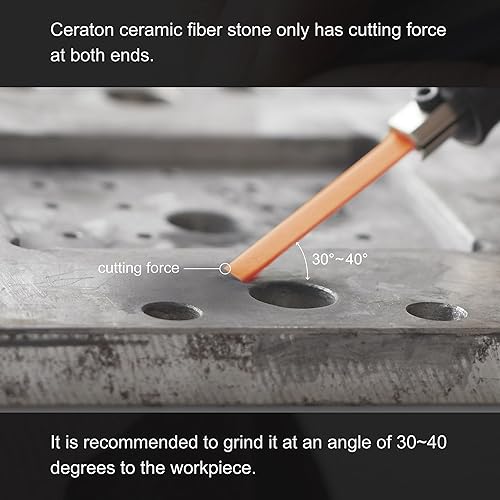MIRACLE Super Ceraton Ceramic Fiber Stones Pack of 10-100L x 4W x 1T mm for Metals Wood Mold Grinding Removal Deburr Pneumatic Toos Ultrasonic Tools (#120 Dark Brown) - Poueer