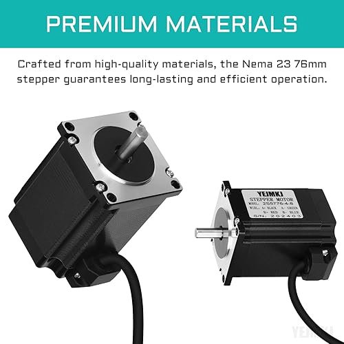 3pcs Nema 23 Stepper Motor 76MM Bipolar 4A 2Nm/283.2oz.in High Torque Nema23 57 Stepper Motor Kit 2 Phase 4-Lead 1.8 Degree Motors for CNC Engraving Machine 3D Printer, 2.25x2.25x3.0inch - Poueer