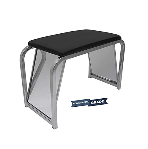 Only Hangers Shoe Fitting Bench with Black Padded Seat and Two Angled Mirrors - Poueer
