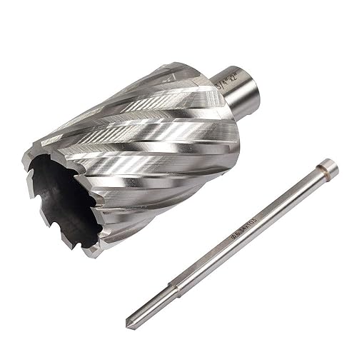 Annular Cutter JESTUOUS 3/4 Inch Weldon Shank 1-3/4 Cutting Diameter 2 Cutting Depth with Pilot Pin Slugger Bits Two Flat HSS Kit for Magnetic Drill Press,1 Piece - Poueer