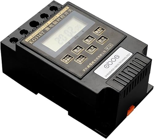 25A 220V Timer Digital din Rail 220V Timer Switch KG316T with 10 Times on/Off per Day/Weekly Set time rang 1min-168H - Poueer