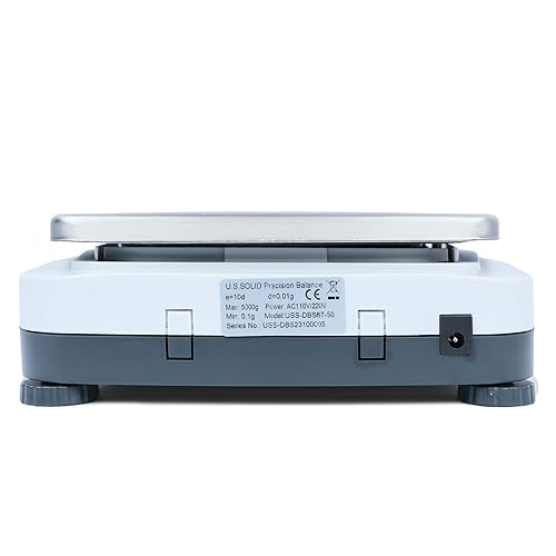 U.S. Solid Digital Lab Scale 2000g/4.4lb x 0.01g - Precision Analytical Balance Kitchen Jewelry Scientific Weighing - AC/DC Power - Poueer