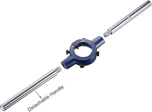 uxcell 5/8-11 UNC Tap and Die Set with 38mm Round Die Stock Handle Wrench, High Speed Steel Machine Thread Tap and Round Die Threading Tool - Poueer