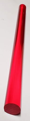 3/4' Diameter x 36' Long RED Clear Translucent Extruded Acrylic Plexiglass Rod - Approx. 19mm - Poueer