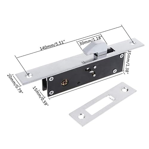 Hook-Latches Durable Aluminum Alloy Sliding Door Hook Lock Cross-Shaped Key Bolt Locks for Framed Glass Door - Poueer