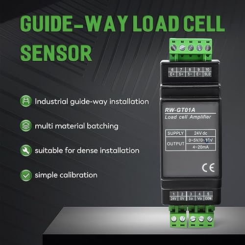 CGOLDENWALL RW-GT01A DIN Rail mountable load cell sensor amplifier transmitter transducer (Signal Output: 4-20mA) - Poueer