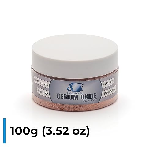 GLASS POLISH PRO 2.2lbs (1kg) Cerium Oxide, High-Grade Glass Polishing Powder, Enhanced Formula, TREO 85%, 3.5 Microns, Brown – GP90010 - Poueer