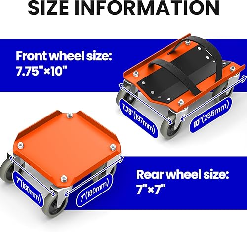 Snowmobile Dolly Sets Heavy Duty V-Slide with 3' PP/TPR Swivel Casters and Rubber Pad Protecting Skis 1500 lbs Capacity(Gray) - Poueer