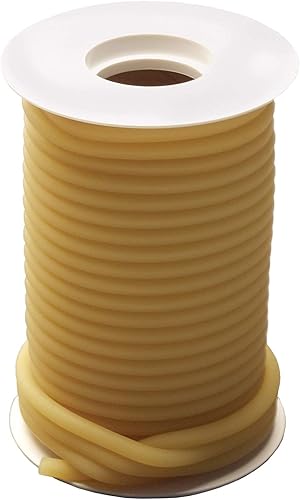 Surgical Tube Natural Rubber Latex Tubing 50ft Roll 1/8' Inner Diameter x 1/16' Wall x 1/4' Outer Diameter - Poueer