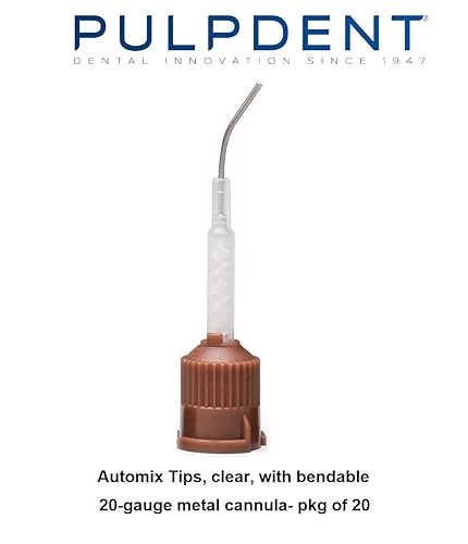 20/Pack Dental Automix Tip with Bendable 20Ga Metal Cannula BioActive-Restorative Delivery Tips - Poueer