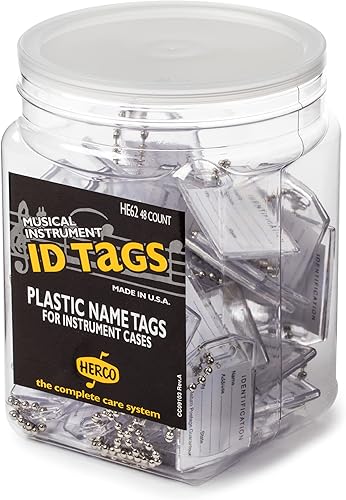 Herco HE62 Plastic Instrument Case I.D. Tags, 48/Jar - Poueer