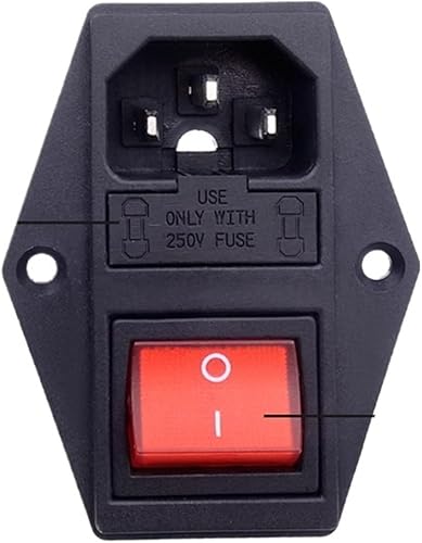 AC-10A Socket 15A/6A Male Head Power Socket Double Insurance with Switch Three-Hole Plug seat Cabinet Chassis(Green,15A Switch) - Poueer
