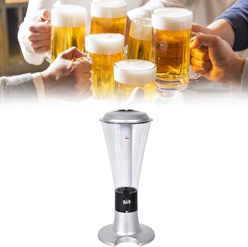 Beerenser with Tap 3L enser Multipurpose Glow in The Dark Tabletop Wine Tap for Home Bar KTV (Blue)(Painted Silver) - Poueer