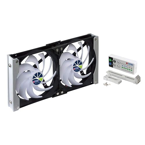 TITAN- 12V DC IP55 Waterproof Double Rack Mount Ventilation Cooling Fan with Timer and Speed Controller- TTC-SC20 (90mm) - Poueer