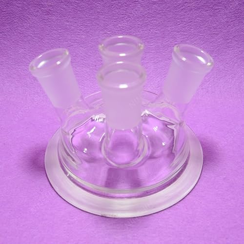 3000mL 24/40 Four Necks,Glass Cylinder Reactor,3 Litre Flat Bottom Reaction Flask - Poueer
