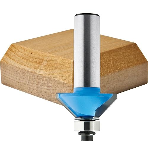 Chamfer Bit 45 Degree 1-7/8' Dia. X 1' Cutter x 1/2' Shank - Poueer