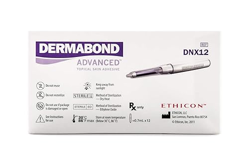 DNX12 Dermabond Advanced Topical Skin Adhesive, 0.7 mL Ampule of High-Viscosity Skin Adhesive, Medical Supplies - Poueer