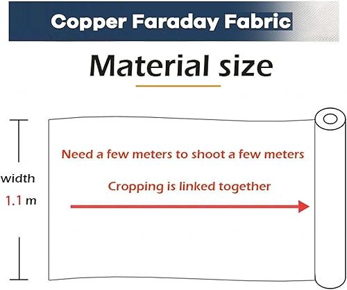 EMF Fabric Shielding EMF Fabric Cloth Copper/Nickle Faraday Cage DIY Fabric for Smart Meters Prevent from Radiation/Singal/WiFi/Shields RF Signals,silver-3x1.1m - Poueer