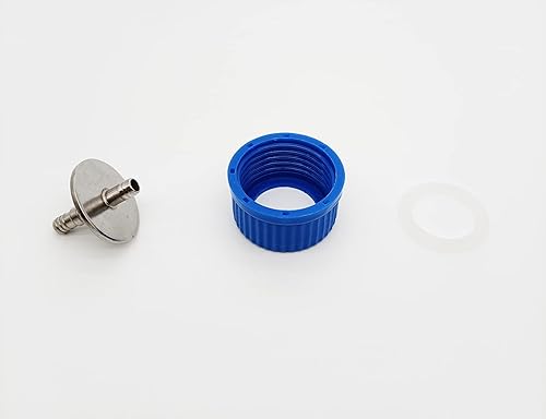 Moonetto Stainless Steel Blue GL45 Safety Cap with Holes, VapLock Solvent Delivery Cap - Poueer