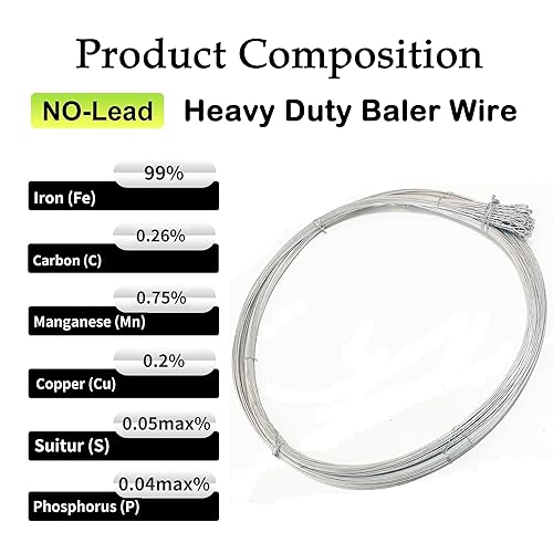 50 PCS Baling Wire 14 Gauge 14 Feet,Baler Wire Ties Galvanized Steel Wire Bulk,Bailing Wire Roll,Bale Wire 50 Count Bundle Single Loop,for Bailing Cardboard Paper Fence - Poueer